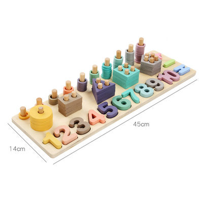 Enseignement 14cm en bois géométrique de Toy Montessori Math Blocks Preschool de maths