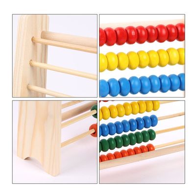 Calculez les maths en bois Toy Counting Beads Toy Abacus de 26Cm éducatif
