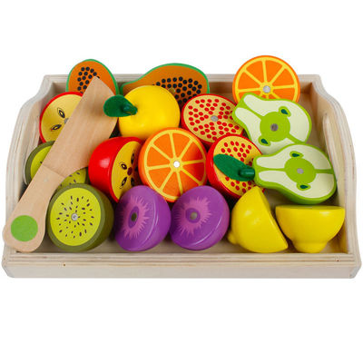 Jouet végétal magnétique de coupure en bois de fruit de Montessori 9.5cm