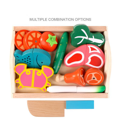 Jouet végétal magnétique de coupure en bois de fruit de Montessori 9.5cm