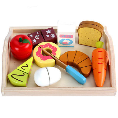Jouet végétal magnétique de coupure en bois de fruit de Montessori 9.5cm