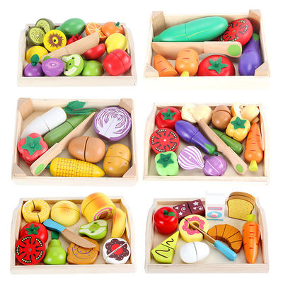 Jouet végétal magnétique de coupure en bois de fruit de Montessori 9.5cm