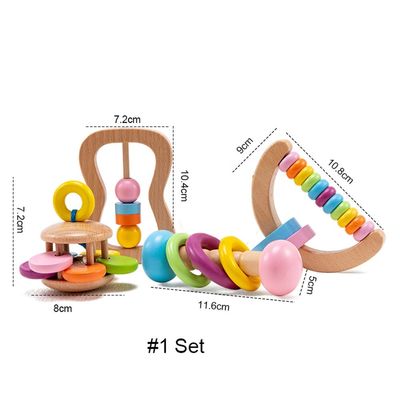 Catégorie en bois de faire ses dents Toy Wooden Rattle Teether Food de Soother 11.6cm de hochet