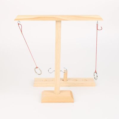 Accroche les métiers en bois en bois de 28cm Ring Toss Game Throwing Paintable