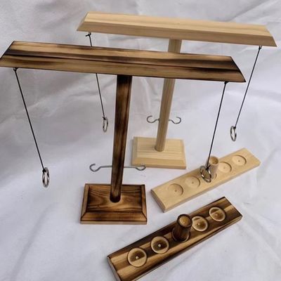 Accroche les métiers en bois en bois de 28cm Ring Toss Game Throwing Paintable