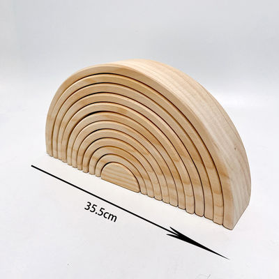 L'arc-en-ciel 35.5cm a coloré le grand bébé en bois de blocs constitutifs