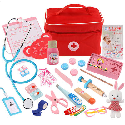 Simulation portative Toy Doctor Kit en bois d'enfants d'OEM