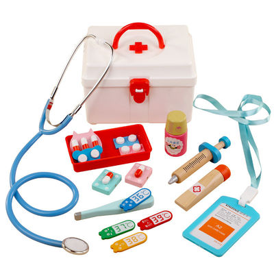 Simulation portative Toy Doctor Kit en bois d'enfants d'OEM