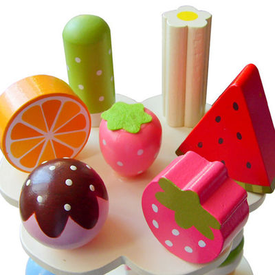 Crème glacée magnétique en bois de simulation réaliste Toy With Display Stand