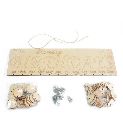 OEM accrochant en bois de calendrier d'anniversaire de la couleur ISO9001 beige