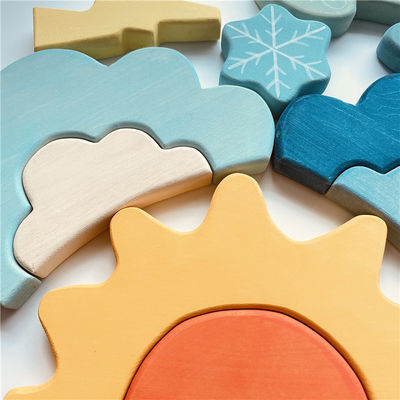 Blocs en bois éducatifs de temps de Montessori pour des enfants