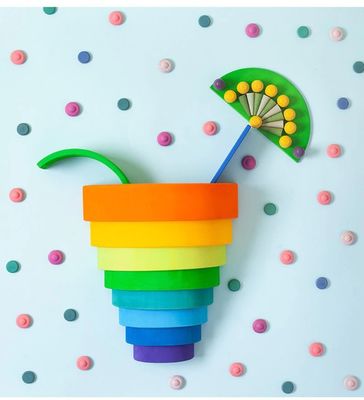 jouets en bois éducatifs de Montessori d'empileur de l'arc-en-ciel 6pcs