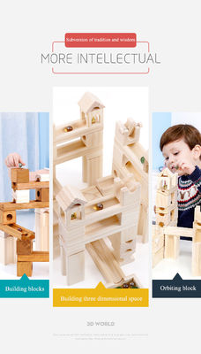 La voie de marbre en bois éducative des enfants d'OEM bloc constitutif ISO9001