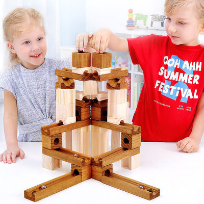 La voie de marbre en bois éducative des enfants d'OEM bloc constitutif ISO9001