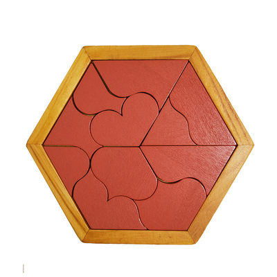 Casse-tête en bois hexagonaux de Montessori des enfants