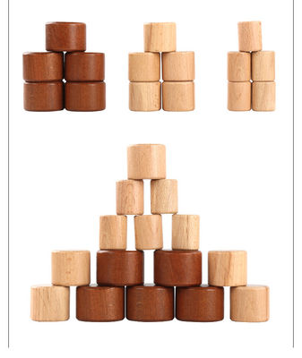 Blocs constitutifs d'équilibre en bois de lune de Montessori des enfants