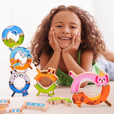 Jeux animaux d'équilibre de chien éducatif de lune d'ODM pour des enfants