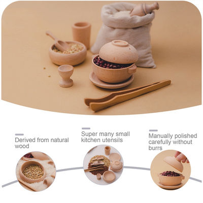 Ensemble miniature en bois de cuisine de hêtre unisexe de Montessori
