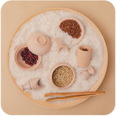 Ensemble miniature en bois de cuisine de hêtre unisexe de Montessori
