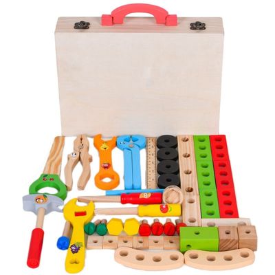 Jouet en bois de boîte à outils de simulation multifonctionnelle d'enfant d'ODM