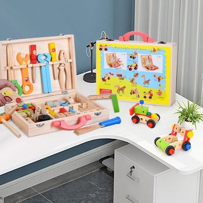 Jouet en bois de boîte à outils de simulation multifonctionnelle d'enfant d'ODM