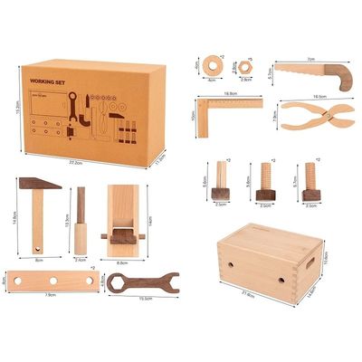 Trousse d'outils multifonctionnelle en bois de réparation de Montessori pour des garçons
