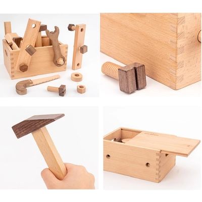 Trousse d'outils multifonctionnelle en bois de réparation de Montessori pour des garçons