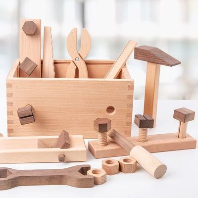 Trousse d'outils multifonctionnelle en bois de réparation de Montessori pour des garçons