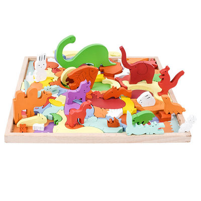 Puzzle animal en bois stéréoscopique d'OIN pour la première éducation d'enfants