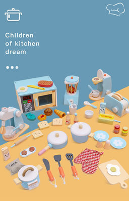 La première éducation d'enfants unisexes en bois feignent des jouets de cuisine