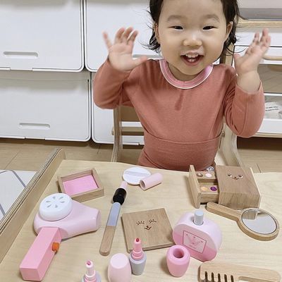 Montessori portatif Toy Set cosmétique en bois des enfants ISO9001