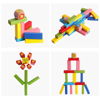 jeux de société 54pcs élevés empilés en bois non-toxiques