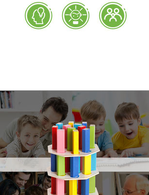 jeux de société 54pcs élevés empilés en bois non-toxiques