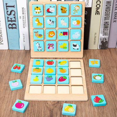 Jeu de société en bois de puzzle de Montessori des enfants d'ODM