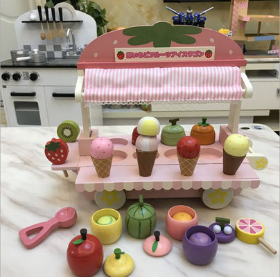 Machine en bois de cornet de crème glacée de la simulation des enfants