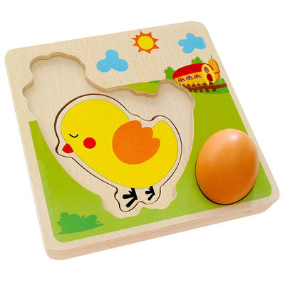 puzzle multi en bois de couche de processus de croissance du poulet 3D