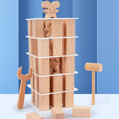 Bloc constitutif en bois empilé du pin solide des enfants