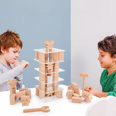 Bloc constitutif en bois empilé du pin solide des enfants