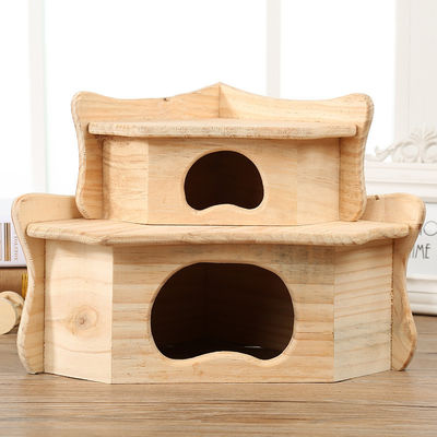 Chambre en bois de couleur beige d'OEM petite pour le hamster