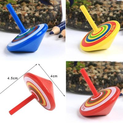 Compas gyroscopique en bois Toy Wheel For Stress Relieving d'arc-en-ciel d'enfants