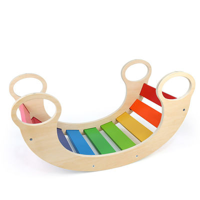 Cadre en bois de s'élever d'arc-en-ciel de Montessori de bébé d'OEM