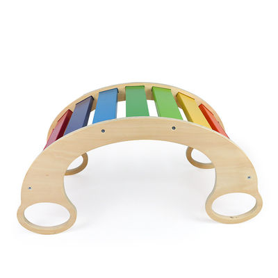 Cadre en bois de s'élever d'arc-en-ciel de Montessori de bébé d'OEM