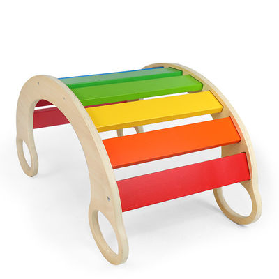 Cadre en bois de s'élever d'arc-en-ciel de Montessori de bébé d'OEM