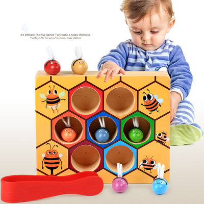 Jeu en bois de coordination d'oeil de main de Montessori pour la première éducation d'enfants