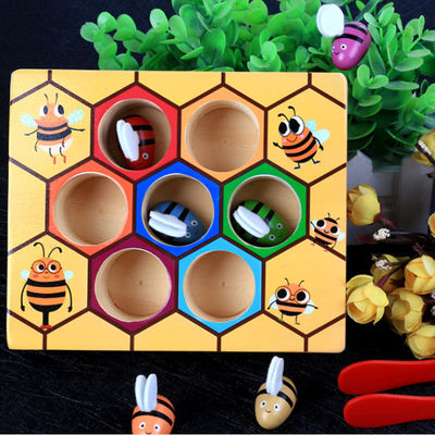 Jeu en bois de coordination d'oeil de main de Montessori pour la première éducation d'enfants