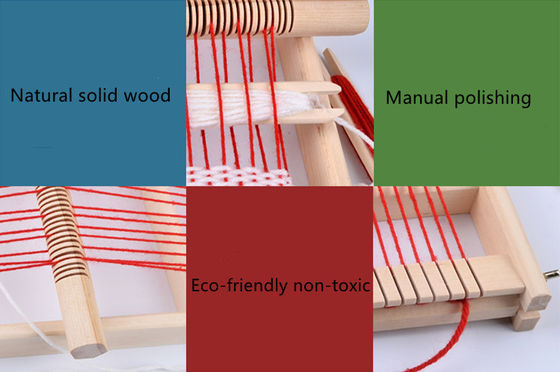 Grand métier à tisser de tissage en bois d'enfants multifonctionnels