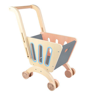 La double plate-forme Toy Shopping Trolley en bois des enfants