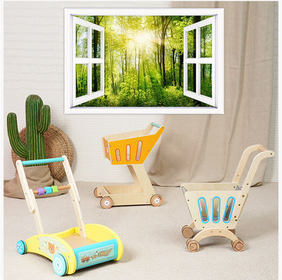 La double plate-forme Toy Shopping Trolley en bois des enfants