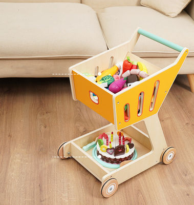 La double plate-forme Toy Shopping Trolley en bois des enfants