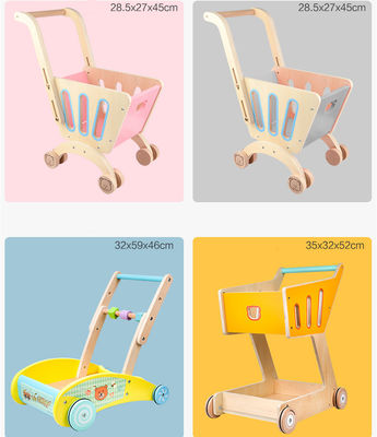 La double plate-forme Toy Shopping Trolley en bois des enfants